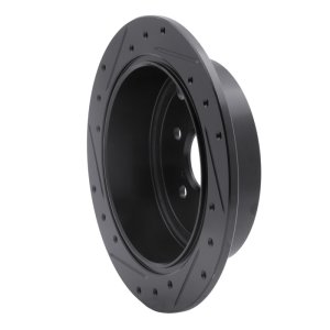 Subaru Outback Brake Rotor (1) - Rear Right - R1 Concepts - Drilled & Slotted - Black - `08-`15